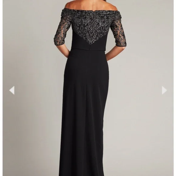 NWT Tadashi Shoji Off-Shoulder Draped Gown - Picture 2 of 2